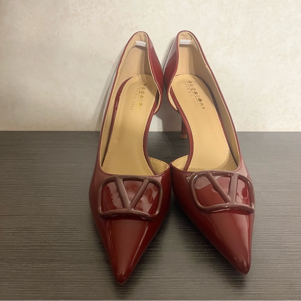 Seven Big Tree Burgundy patent leather pumps‎